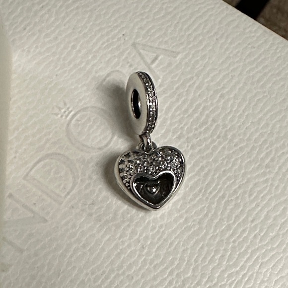 Pandora Jewelry - Pandora great shape I love my mom locket frame dangle heart clear pave charm